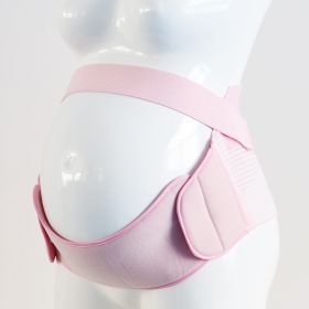 Pregnant Belly Support Belt Velcro Breathable Relief Waist Support Belt Adjustable Tire Belt Cross-Border (Option: Pink-M)