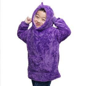 Autumn And Winter Children Cartoon Pajamas (Option: Purple-L)