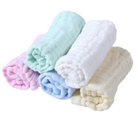 Baby Cotton 6-layer Gauze Saliva Towel (Option: Five Color Square Scarf)