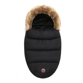 Baby Sleeping Bag Thick Warm Anti-kick (Color: Black)